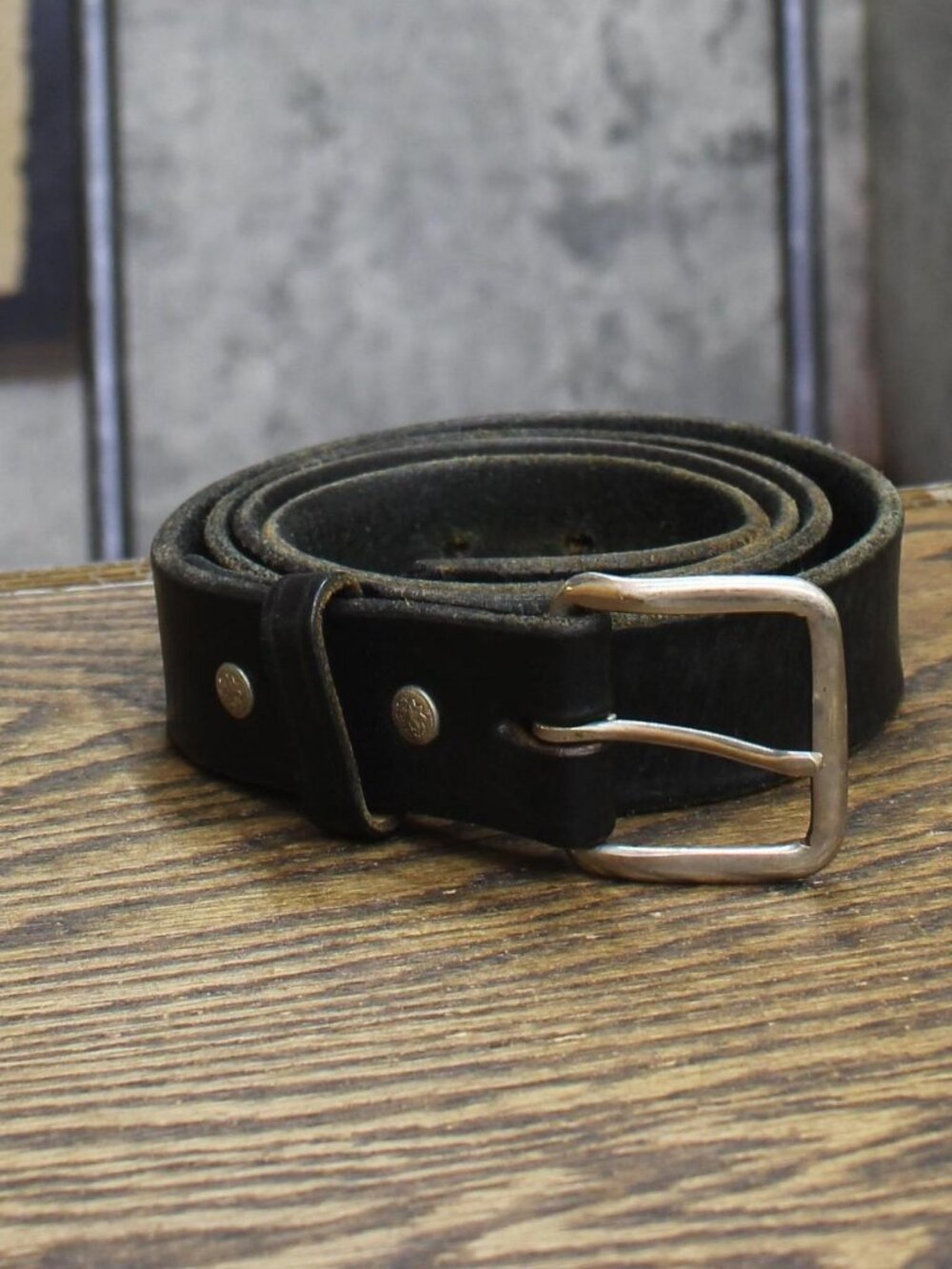 Mens Authentic Amish Leather Waist Belt Black 50